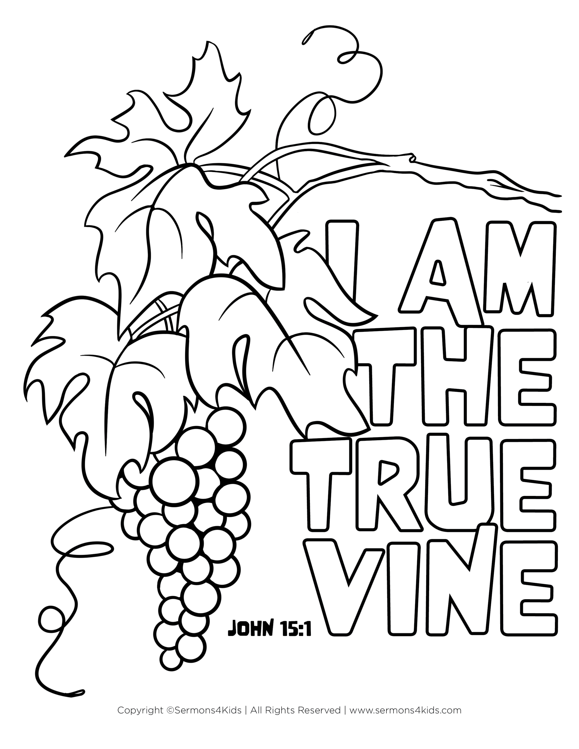 True Vine John 15 5 Children s Coloring Page From Sermons4Kids 