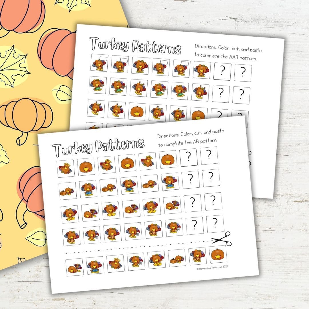 Turkey Printable Pattern Preschool