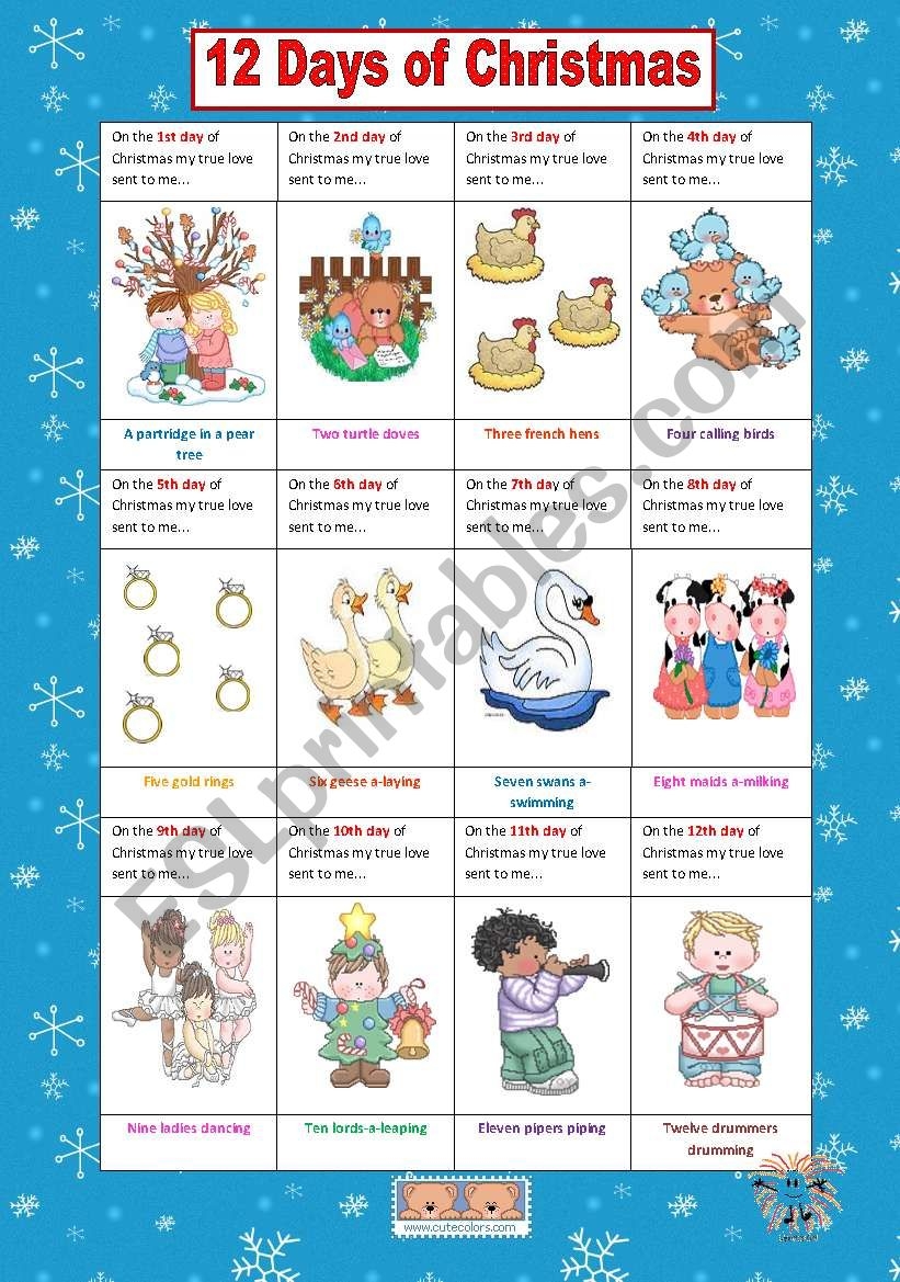 Twelve Days Of Christmas Math Story Problems Classroom Freebies Worksheets Library