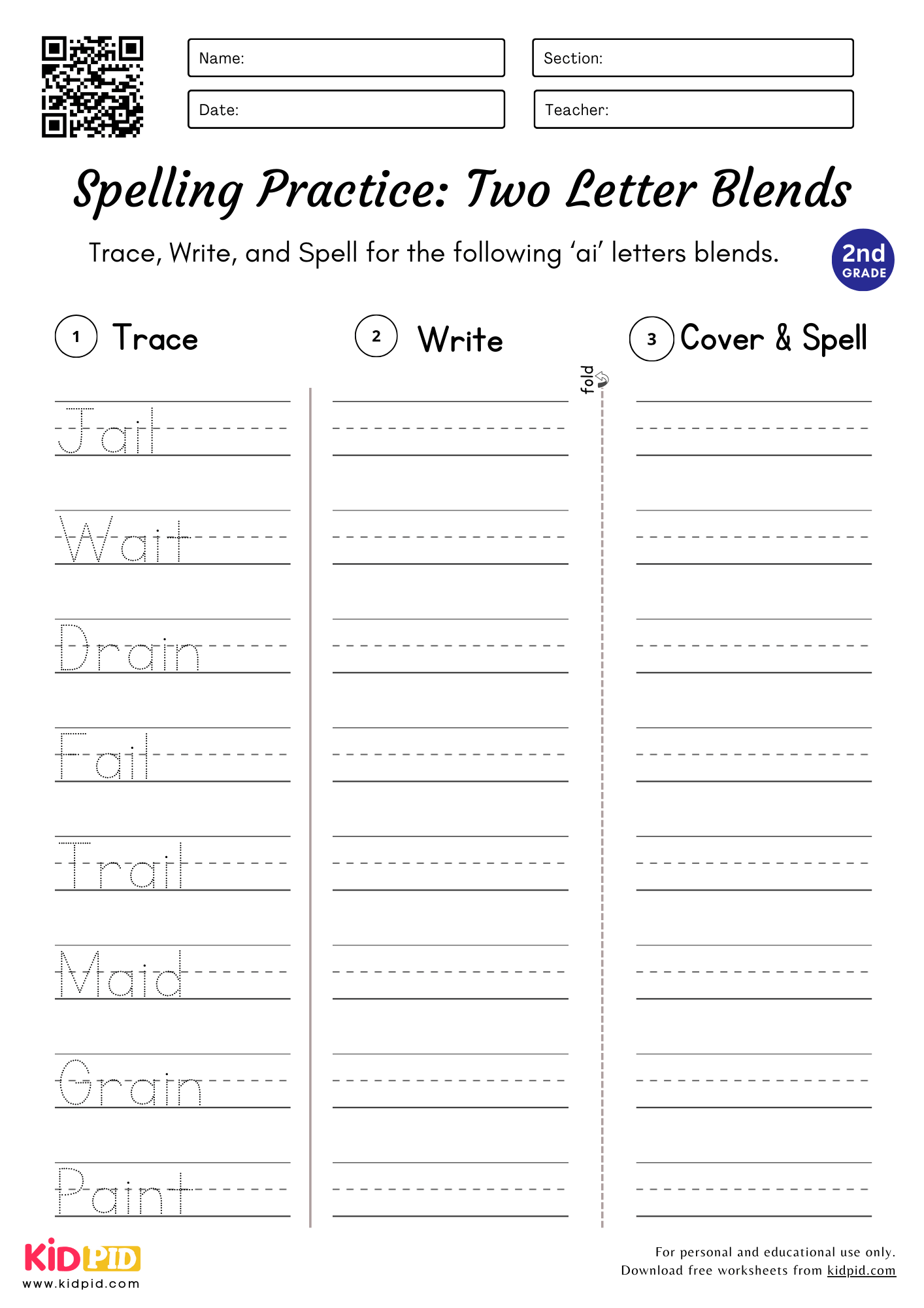 Two Letter Blends Worksheet For Grade 2 Kidpid
