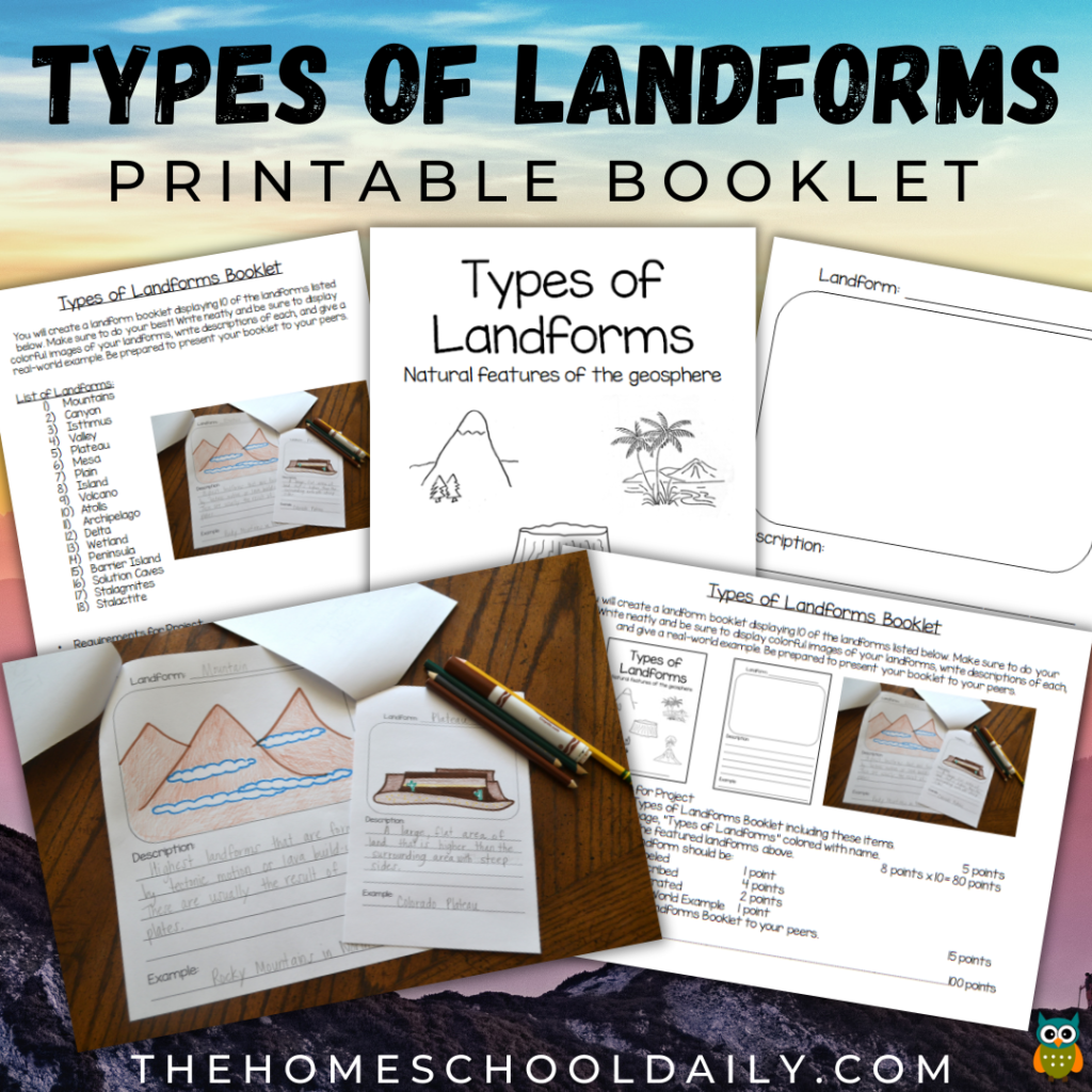 Types Of Landforms Project The Homeschool Daily Types Of Landforms Project The Homeschool Daily