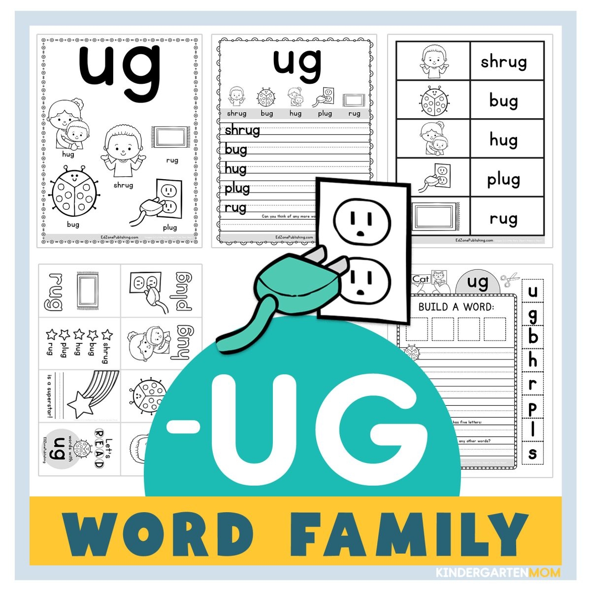 UG Word Family Worksheets Kindergarten Mom UG Word Family Worksheets Kindergarten Mom