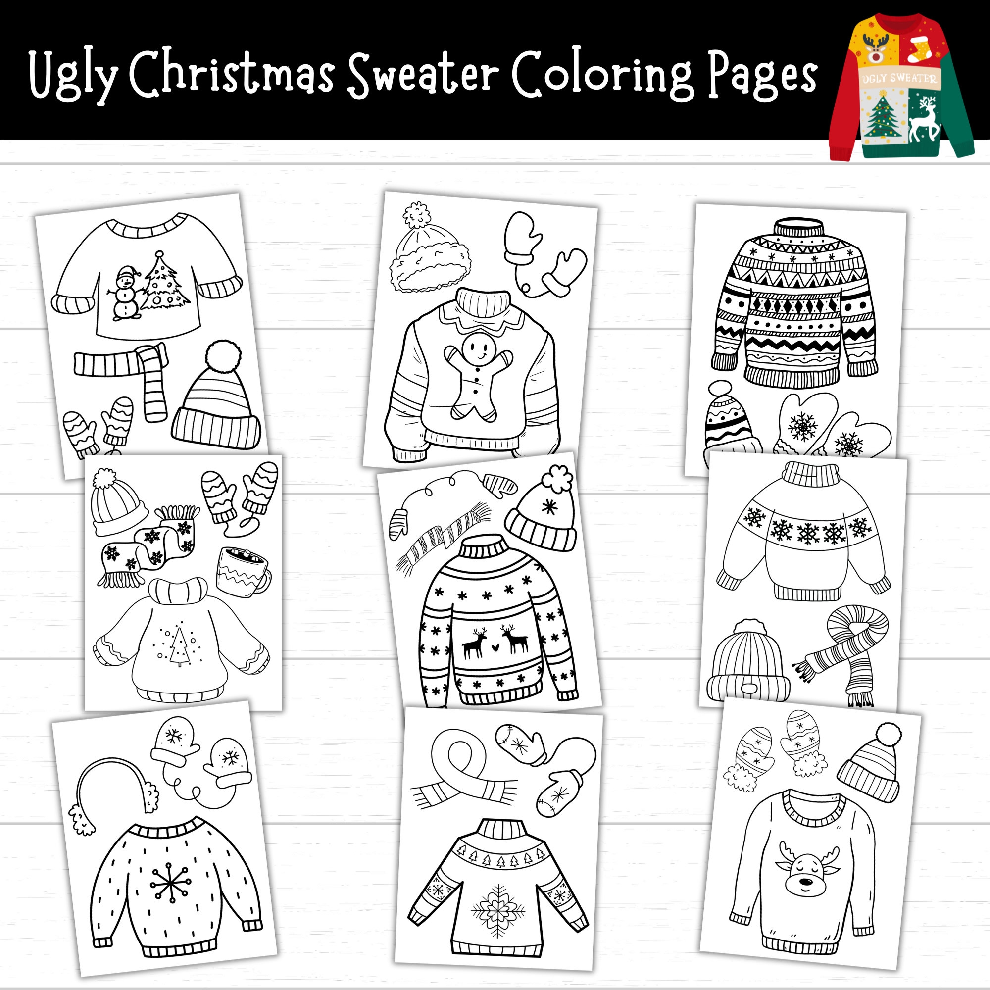 Ugly Christmas Sweater Coloring Pages Ugly Christmas Sweater Ugly Christmas Sweater Coloring Pages Ugly Christmas Sweater