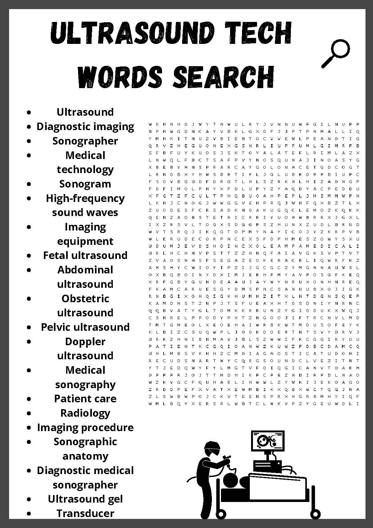 Ultrasound Tech Words Search Puzzles Worksheets Activity By Owl Puzzles Ultrasound Tech Words Search Puzzles Worksheets Activity By Owl Puzzles