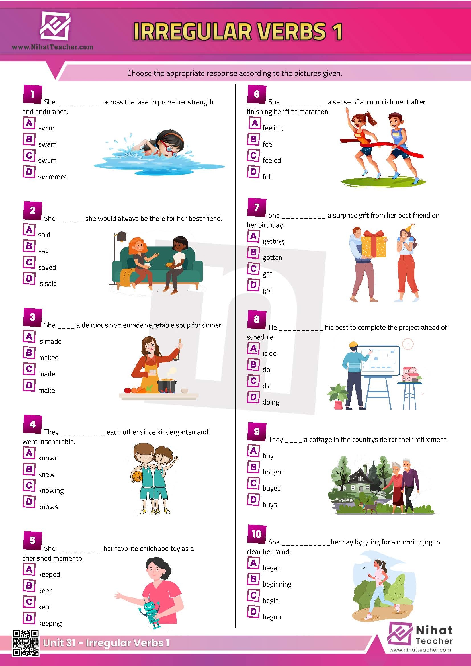 Irregular Verbs Worksheet Free Printable