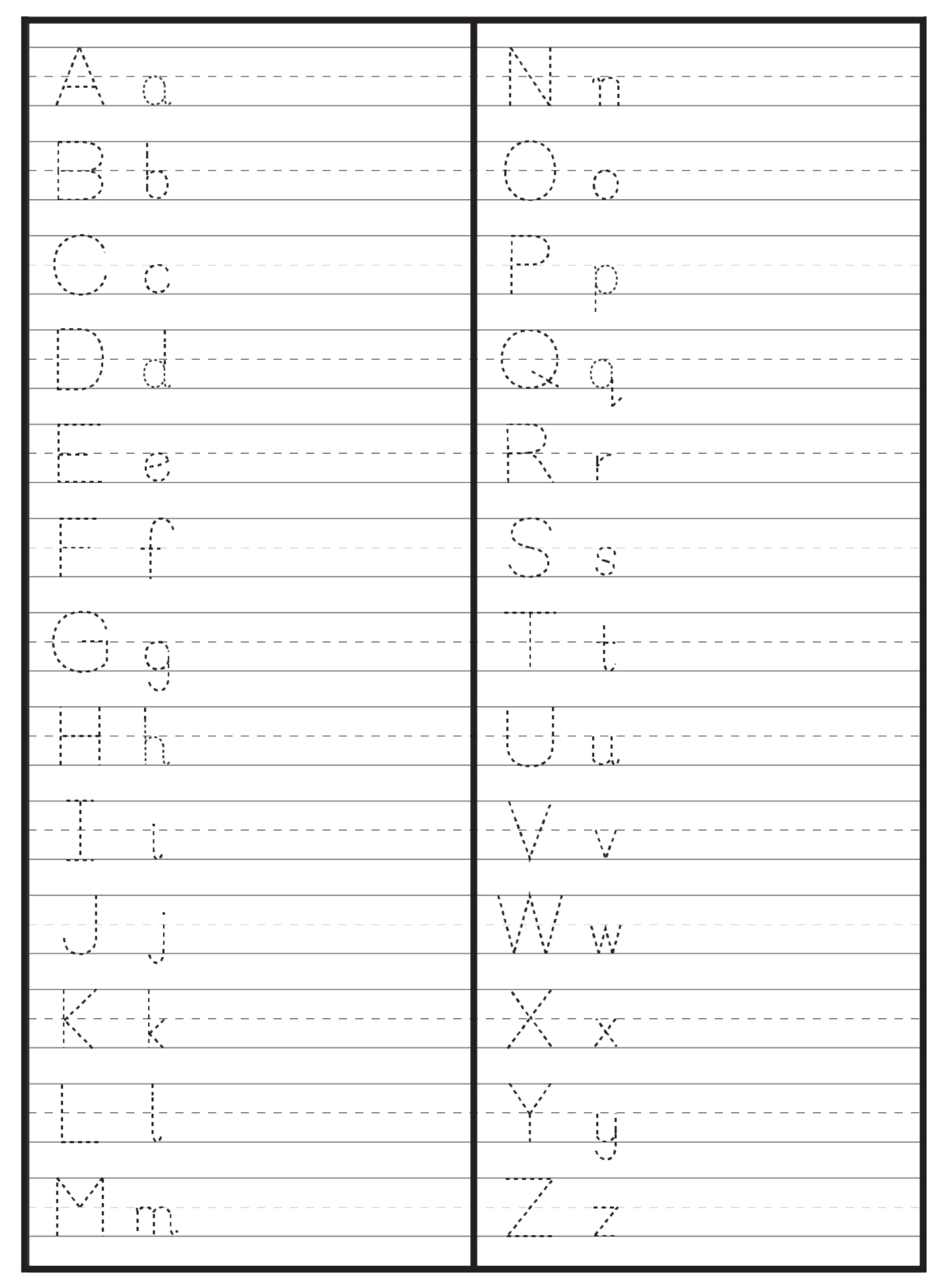 Free Printable Alphabet Handwriting Worksheets