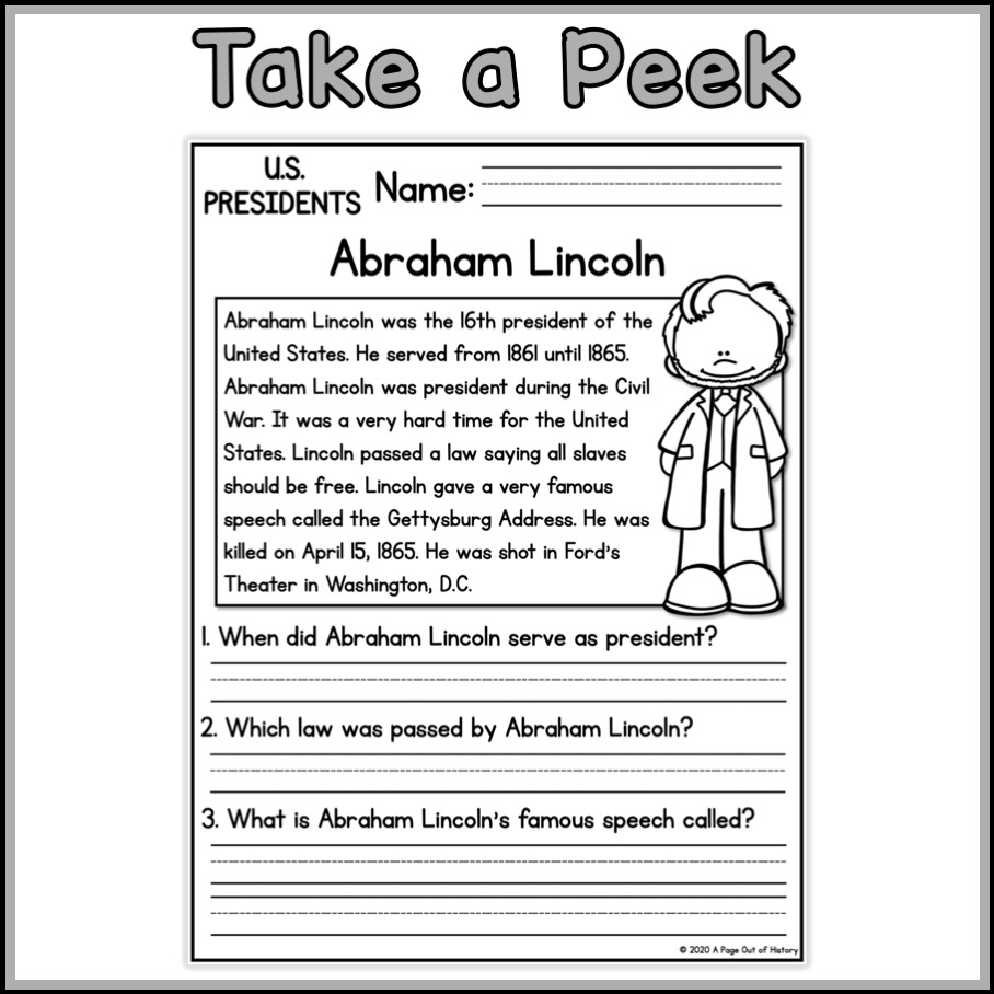 US Presidents Social Studies Reading Comprehension Passages Made By Teachers US Presidents Social Studies Reading Comprehension Passages Made By Teachers