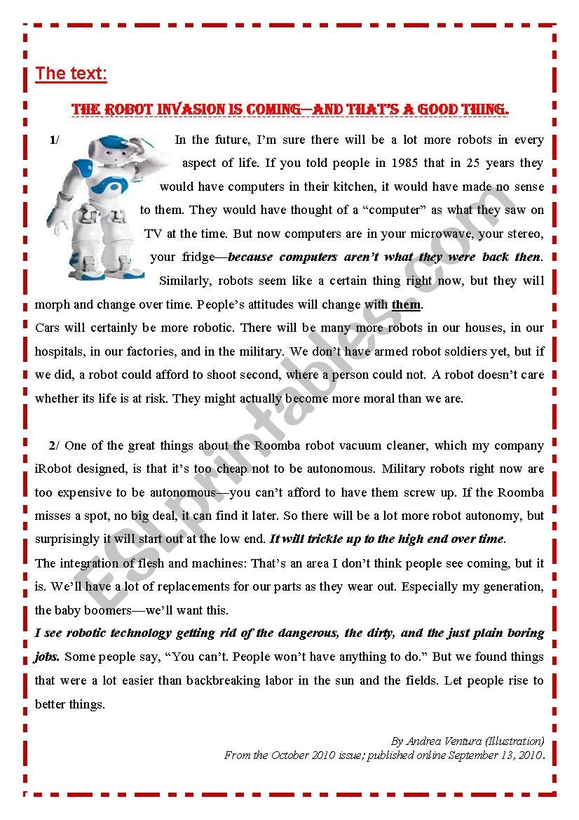 Useful Reading Comprehension Task ROOMBA ROBOT Unit 3 Lesson 1 4th Tunisian Students ESL Worksheet By Nourmidou Useful Reading Comprehension Task ROOMBA ROBOT Unit 3 Lesson 1 4th Tunisian Students ESL Worksheet By Nourmidou