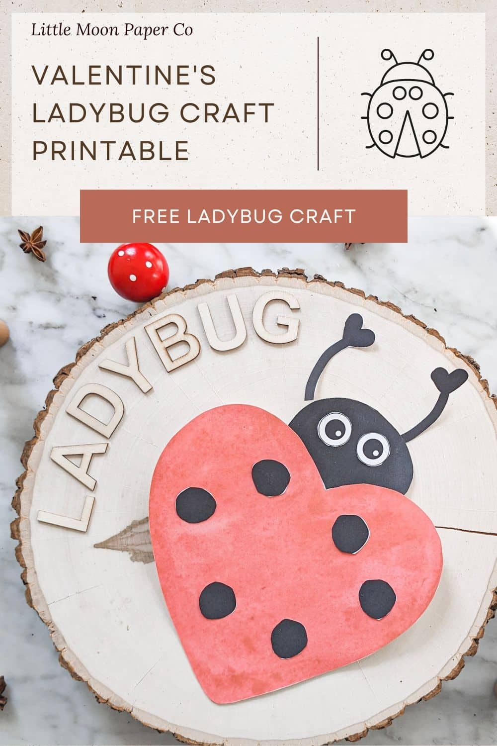 Valentines Ladybug Craft Free Printable Little Moon Paper Co Valentines Ladybug Craft Free Printable Little Moon Paper Co