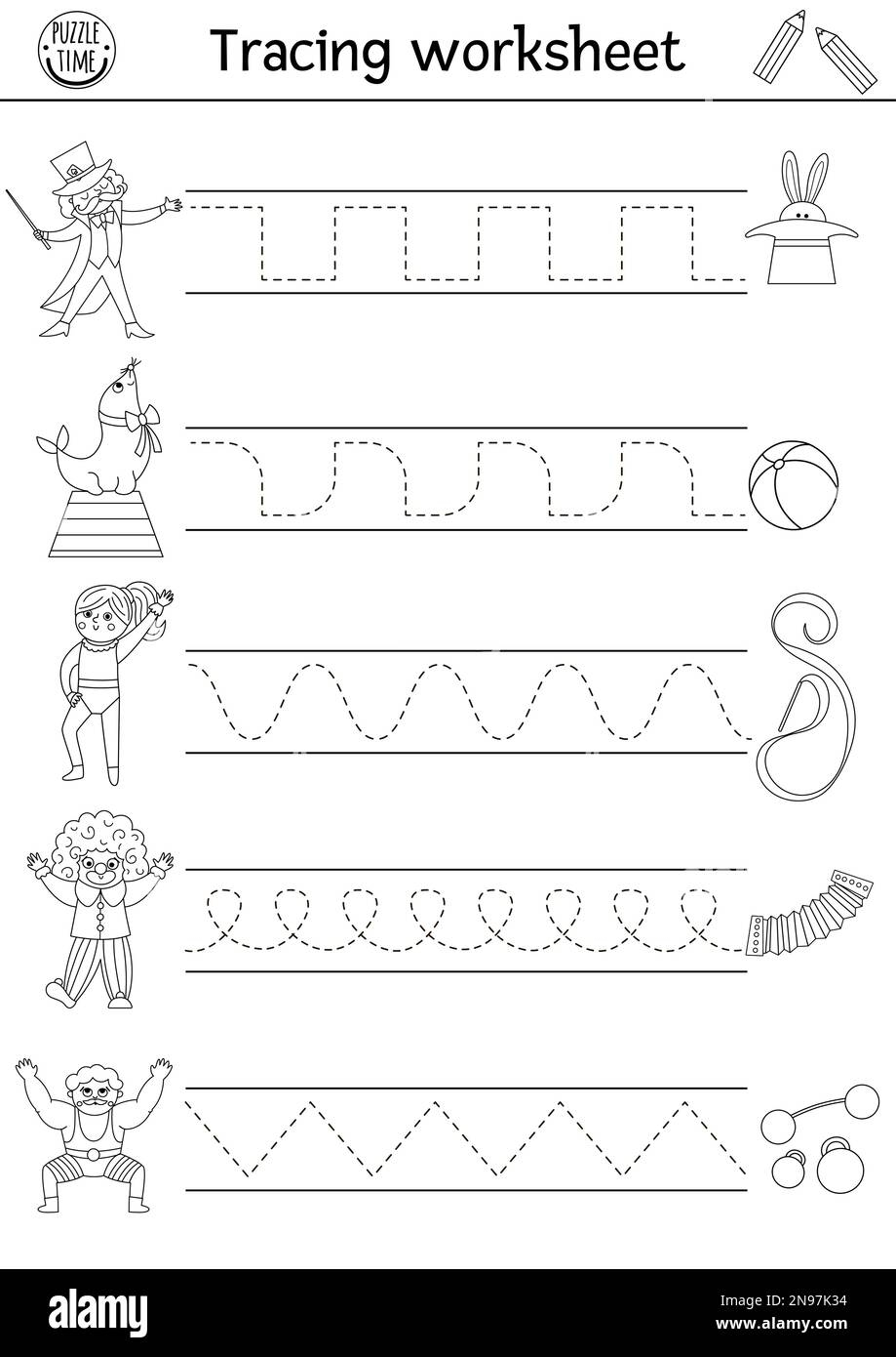 Vector Circus Handwriting Practice Worksheet Amusement Show Printable Black And White Activity For Preschool Children Tracing Game For Writing Skill Stock Vector Image Art Alamy Vector Circus Handwriting Practice Worksheet Amusement Show Printable Black And White Activity For Preschool Children Tracing Game For Writing Skill Stock Vector Image Art Alamy