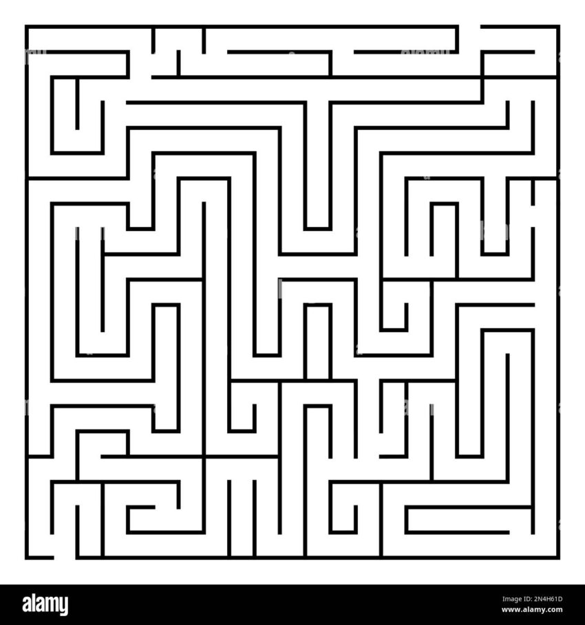 Vector Square Maze Template Blank Black And White Geometric Labyrinth Game Preschool Printable Outline Educational Activity Or Worksheet Sample Pla Stock Vector Image U0026 Art Alamy