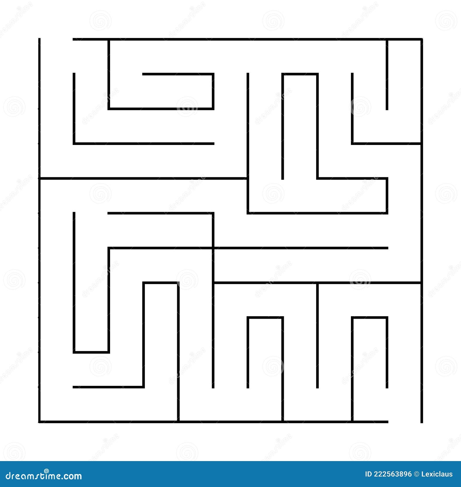 Vector Square Maze Template Blank Black And White Labyrinth Game Vector Square Maze Template Blank Black And White Labyrinth Game