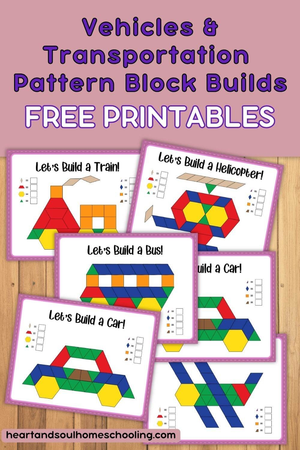 Vehicles And Transportation Pattern Block Printables Heart And Soul Homeschooling Vehicles And Transportation Pattern Block Printables Heart And Soul Homeschooling