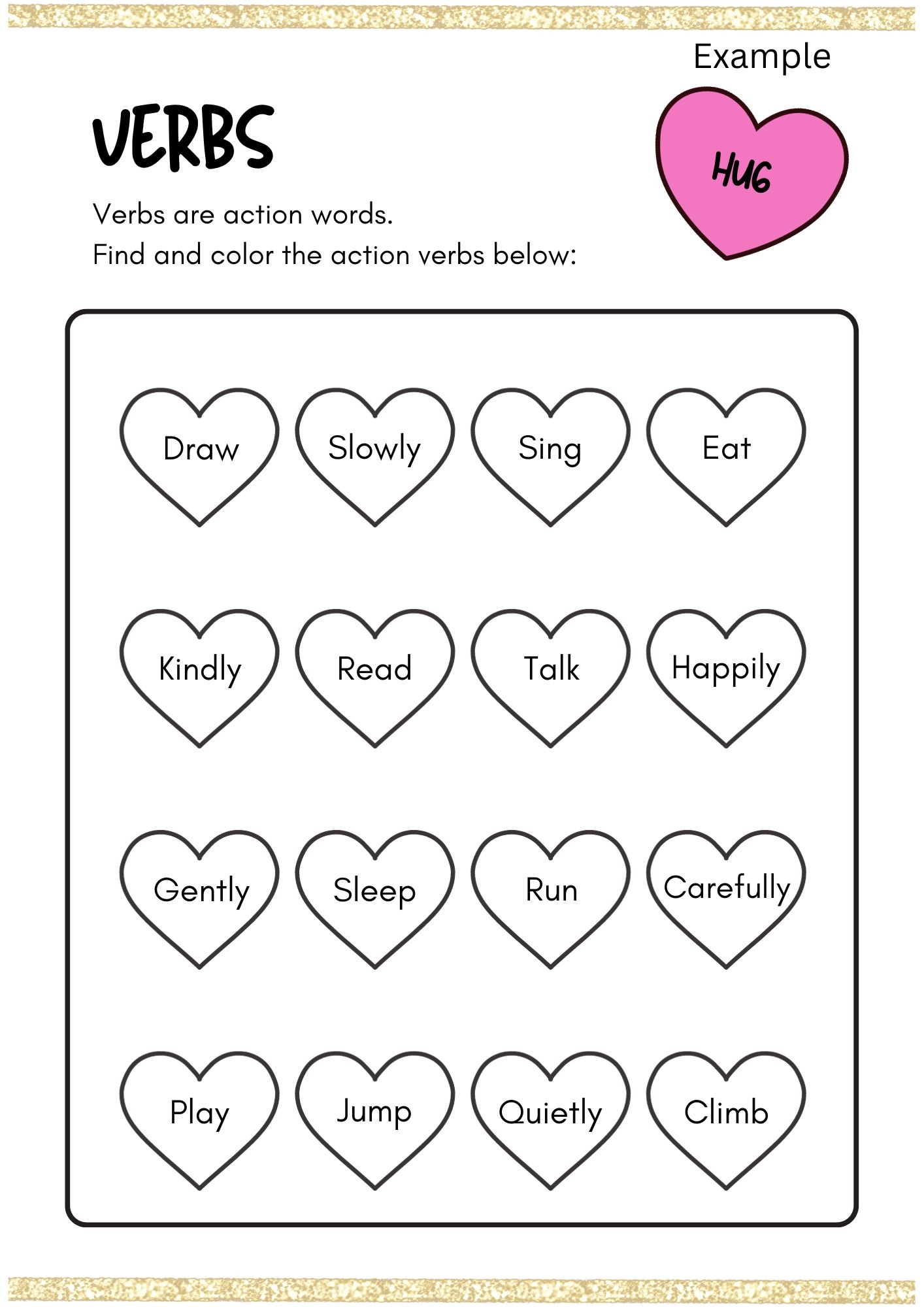 Free First Grade Verb Worksheets