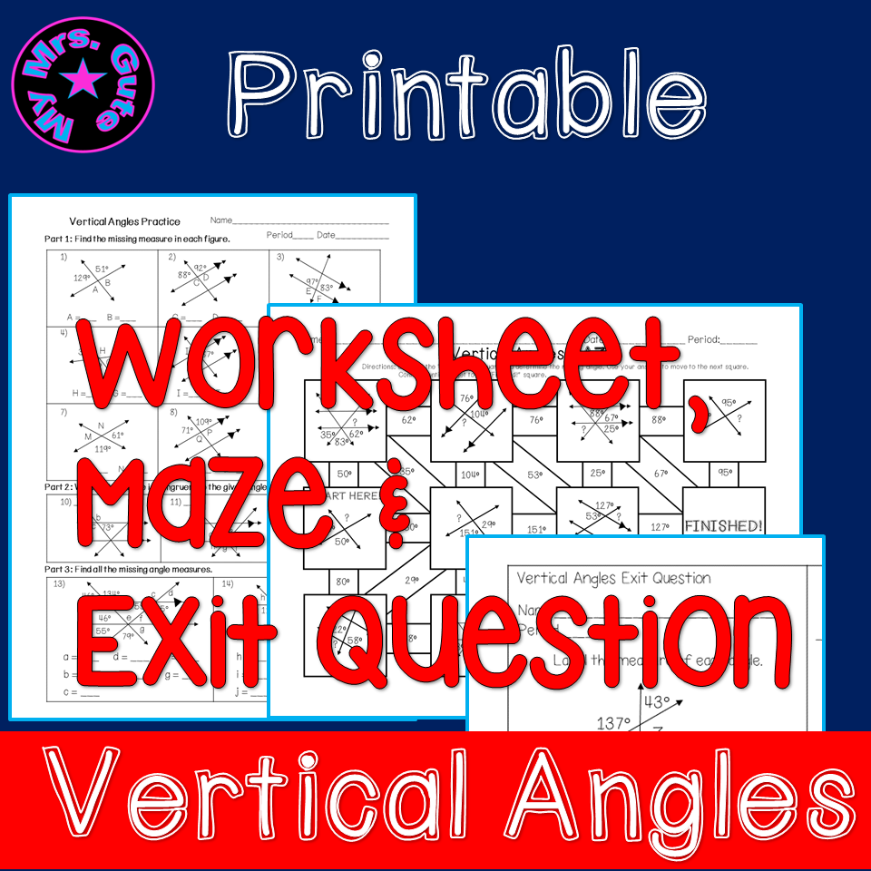 Angle Relationships Maze Finding Angle Measures Worksheet Answers