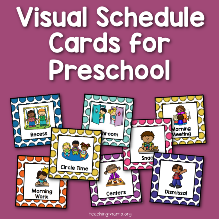 Visual Schedule Cards For Preschool Teaching Mama