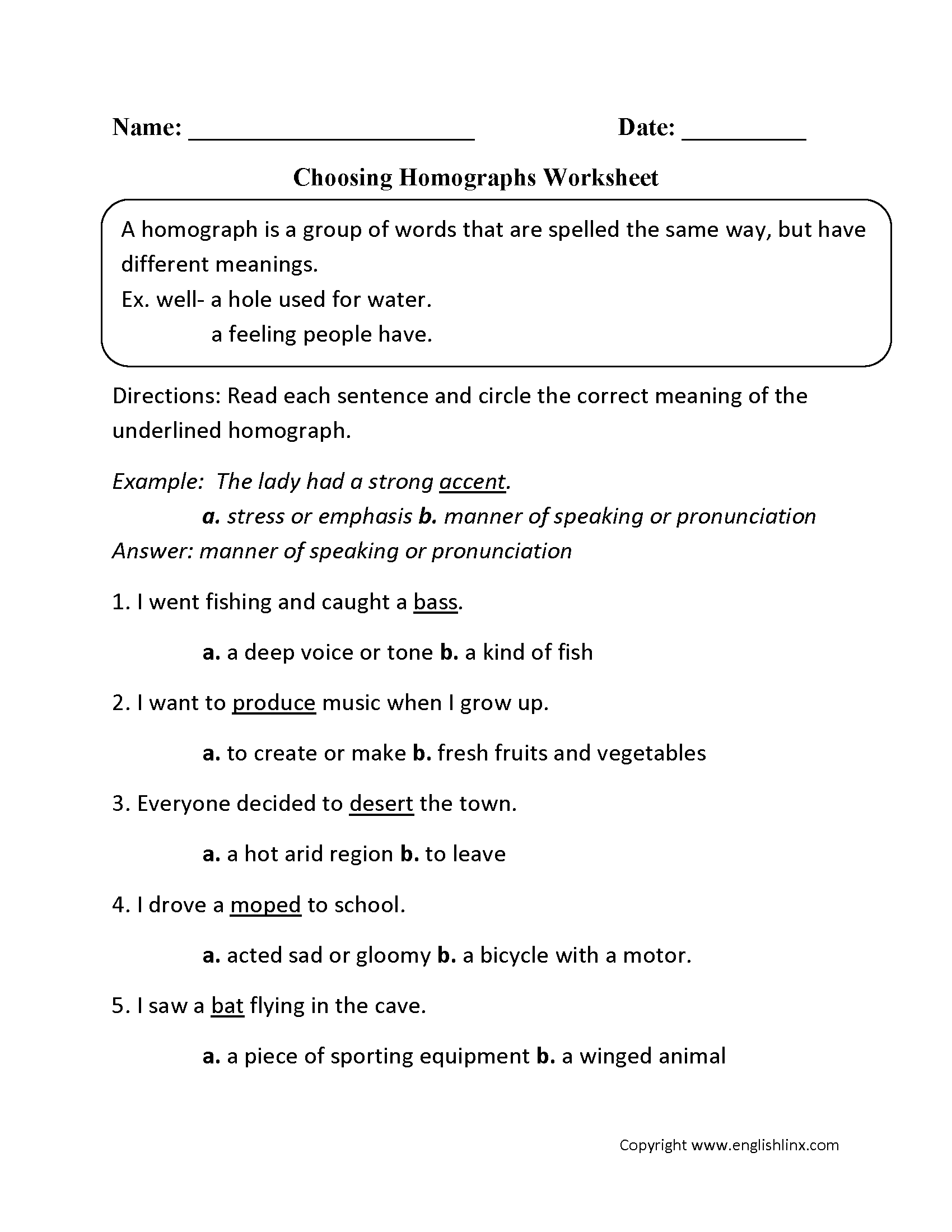 Vocabulary Worksheets Homograph Worksheets Vocabulary Worksheets Homograph Worksheets