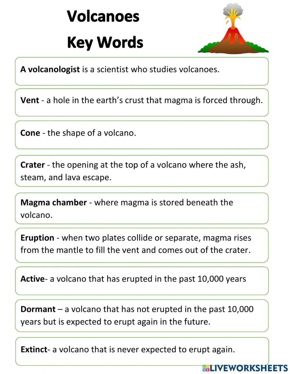 Volcanoes Free Activity Worksheets Library Volcanoes Free Activity Worksheets Library