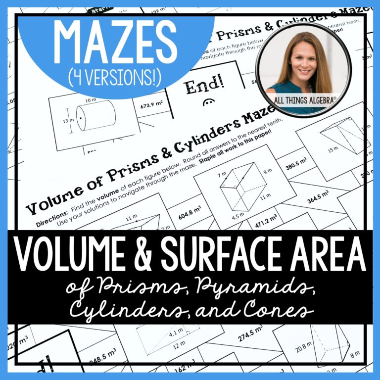 Volume U0026 Surface Area Mazes