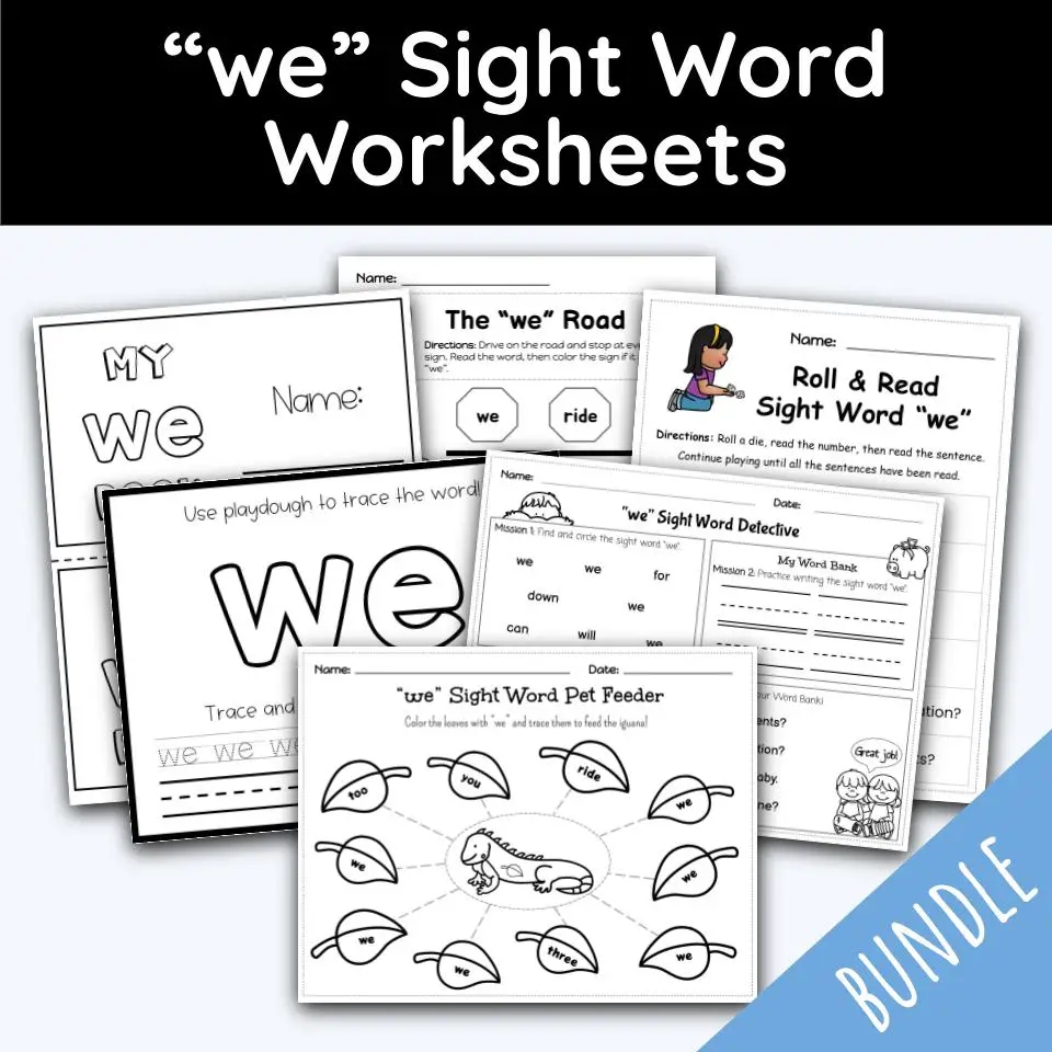 We Sight Word Worksheets 14 Worksheets Included We Sight Word Worksheets 14 Worksheets Included