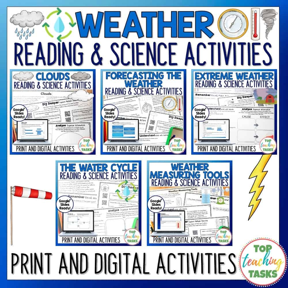 Weather Reading Comprehension And Science Passages With Activities BUNDLE Top Teaching Tasks Weather Reading Comprehension And Science Passages With Activities BUNDLE Top Teaching Tasks