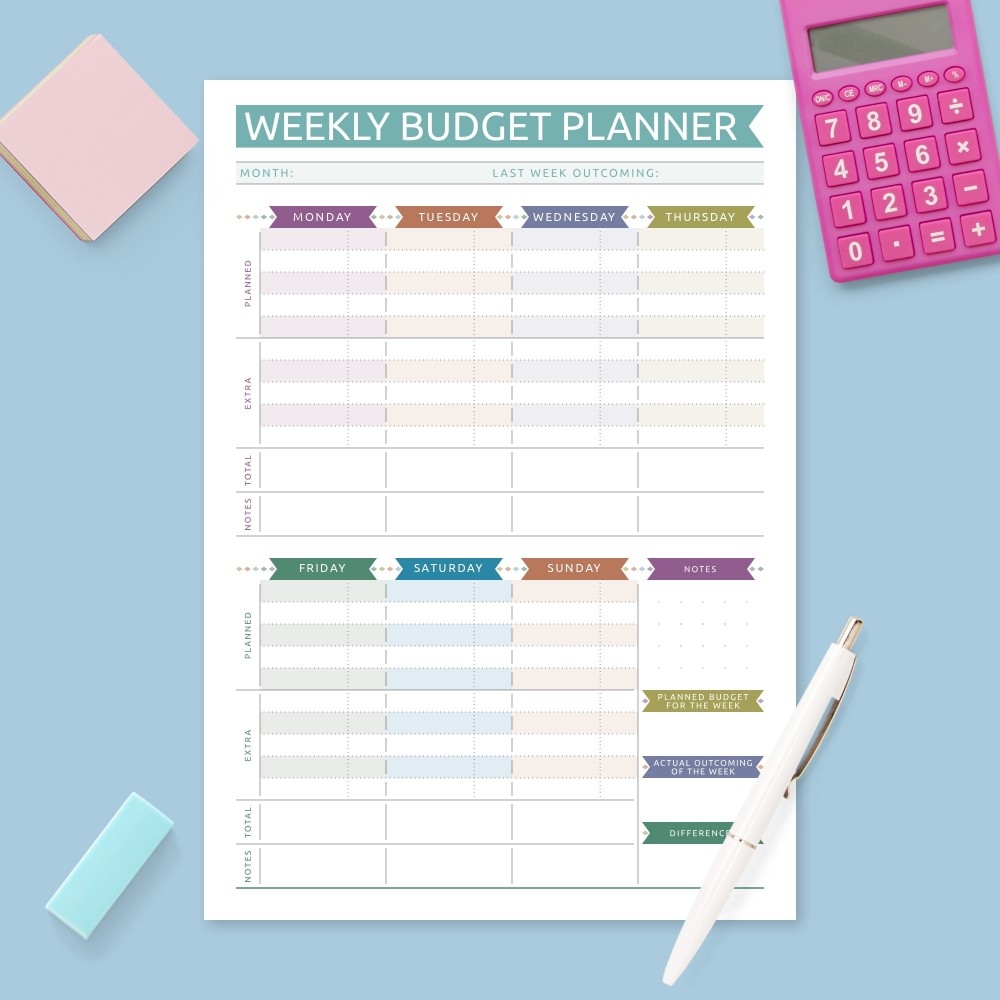 Weekly Budget Planner Templates Download PDF