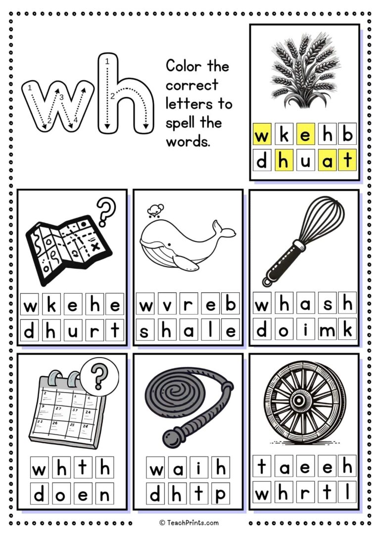 Wh Words Worksheets Free PDF Printables Teach Prints