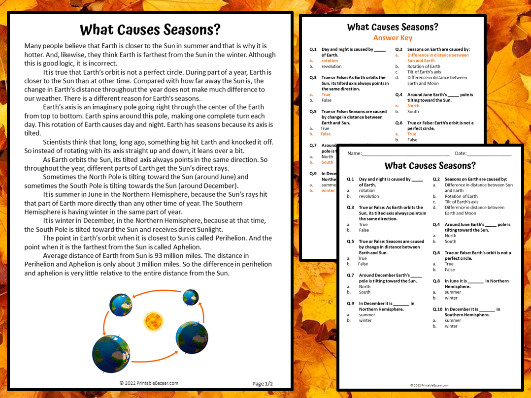 Reading For Comprehension Seasons Worksheet Pdf Reading For Comprehension Seasons Worksheet Pdf