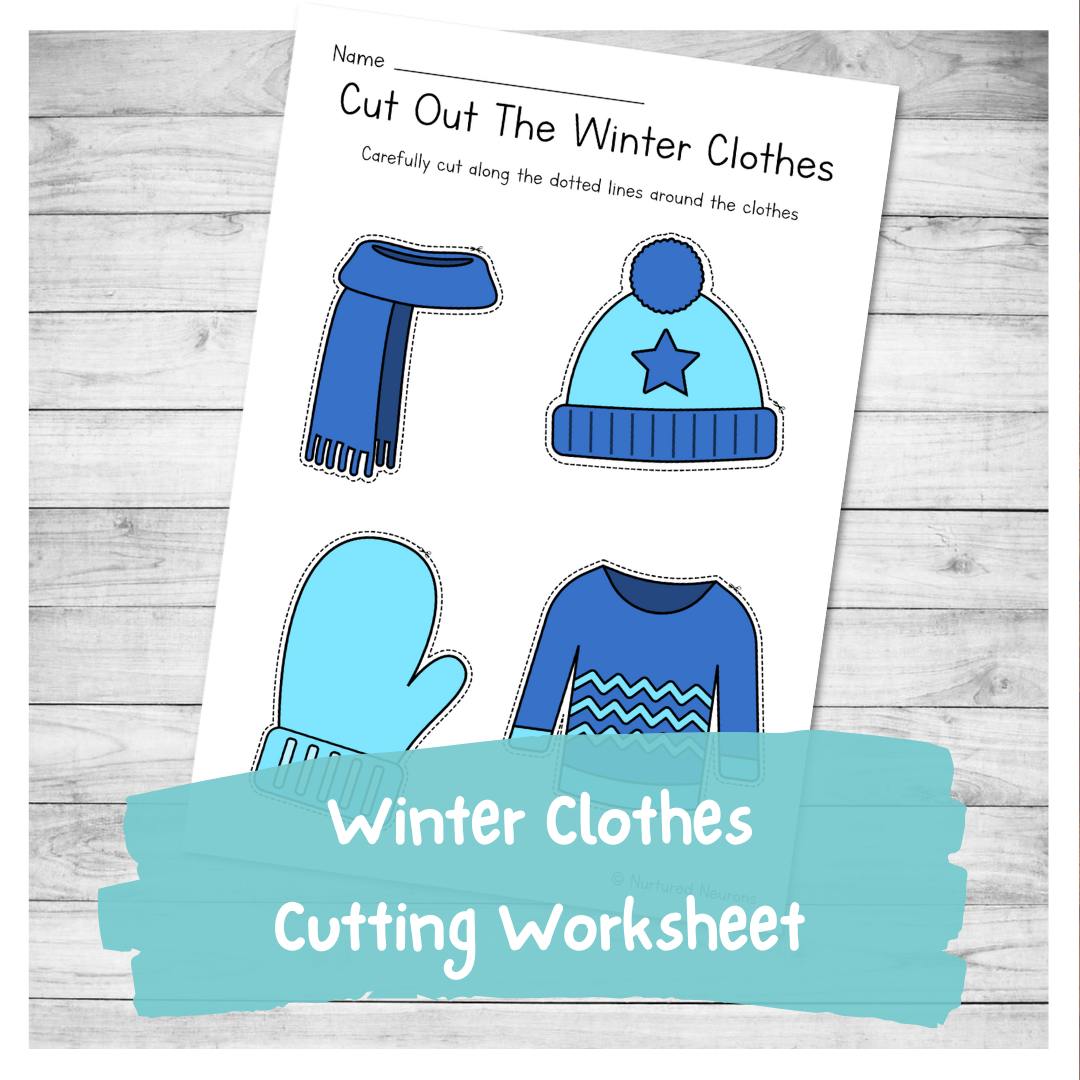 Winter Clothes Cutting Practice Worksheet Printable PDF Winter Clothes Cutting Practice Worksheet Printable PDF
