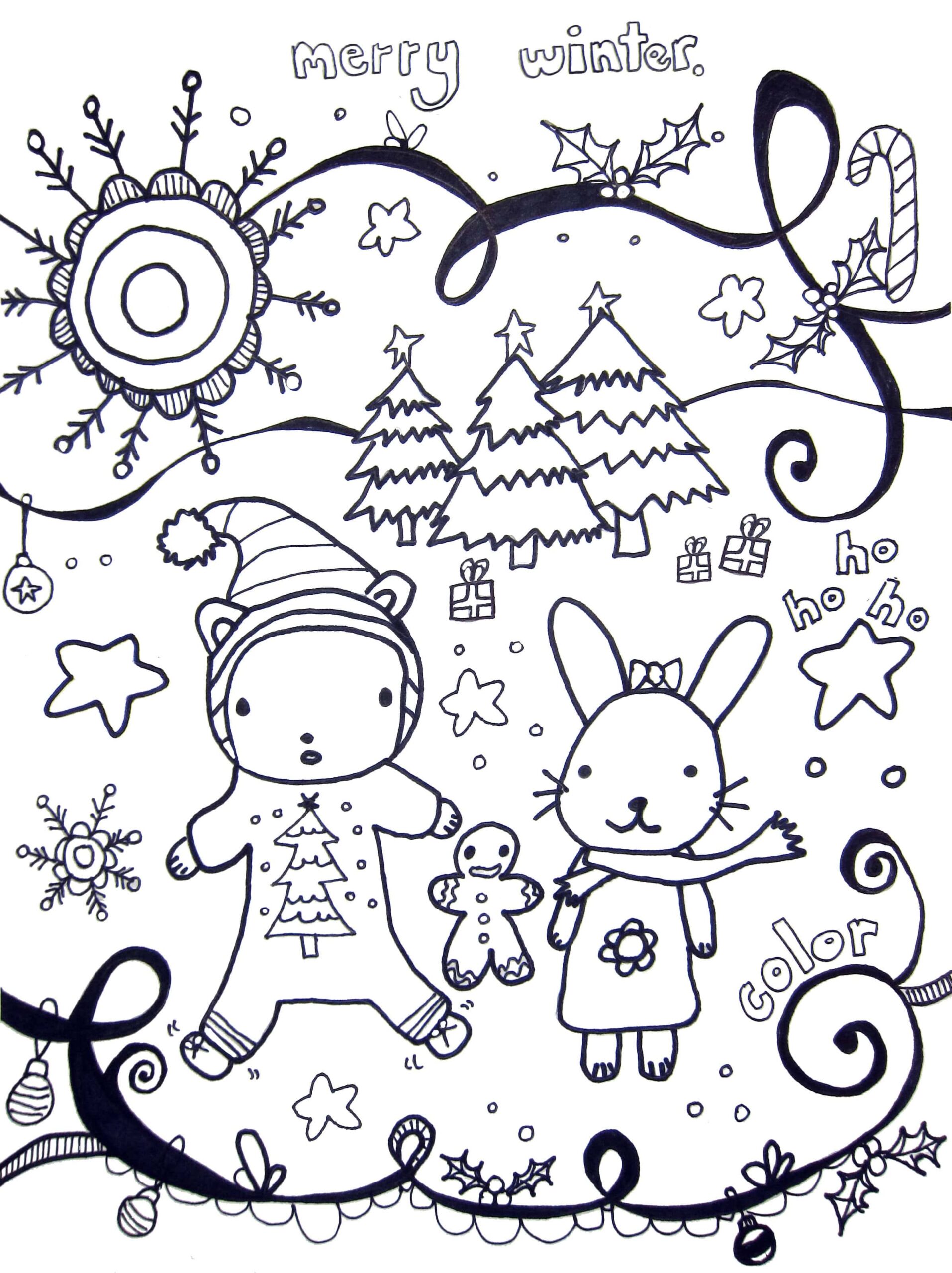 Printable Preschool Coloring Pages Winter Theme