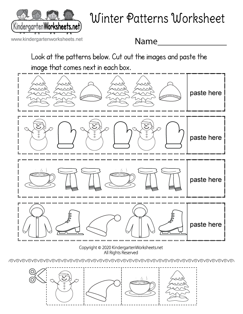 Winter Patterns Worksheet Free Printable Digital PDF