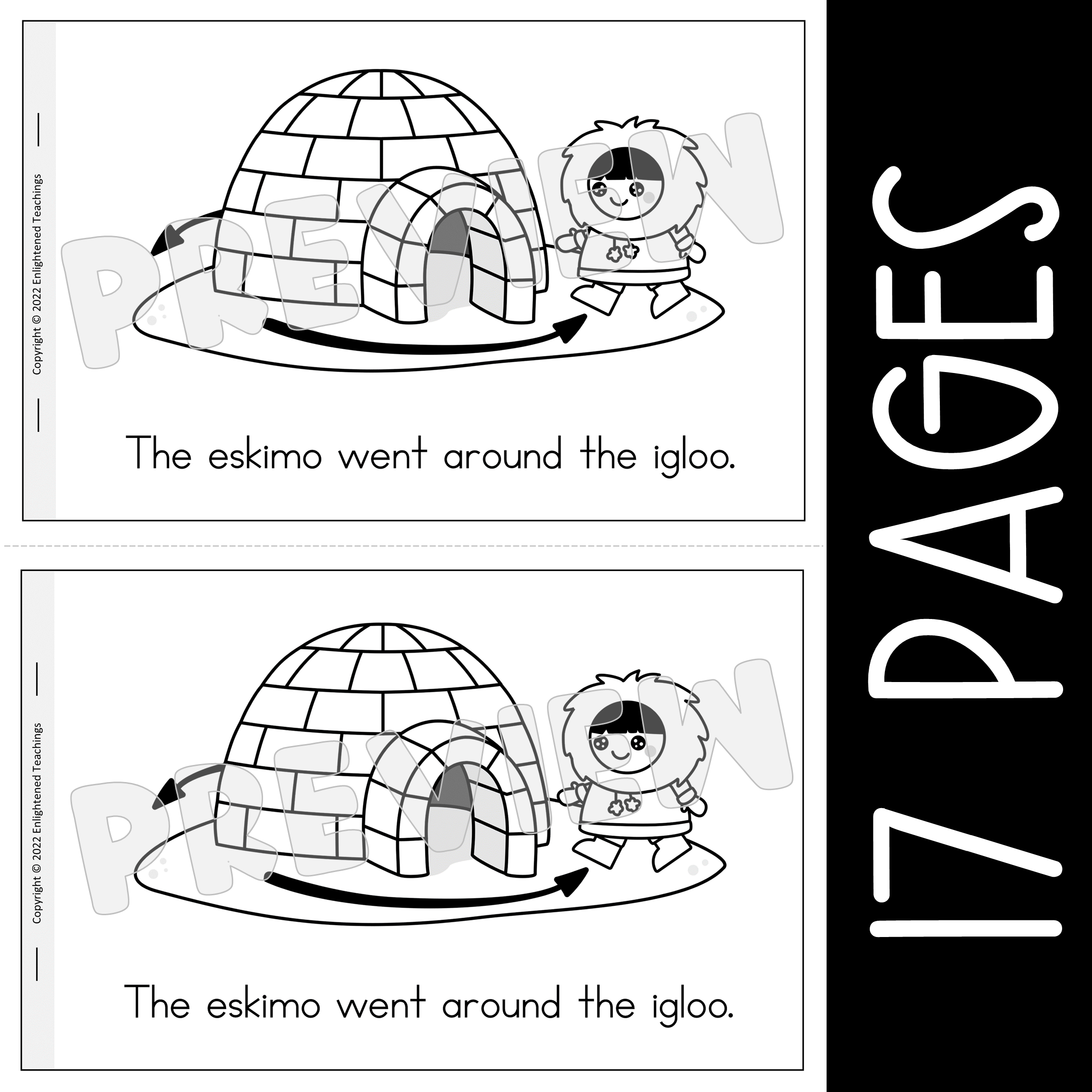 Winter Prepositions Emergent Reader Reference Guide Eskimo And 