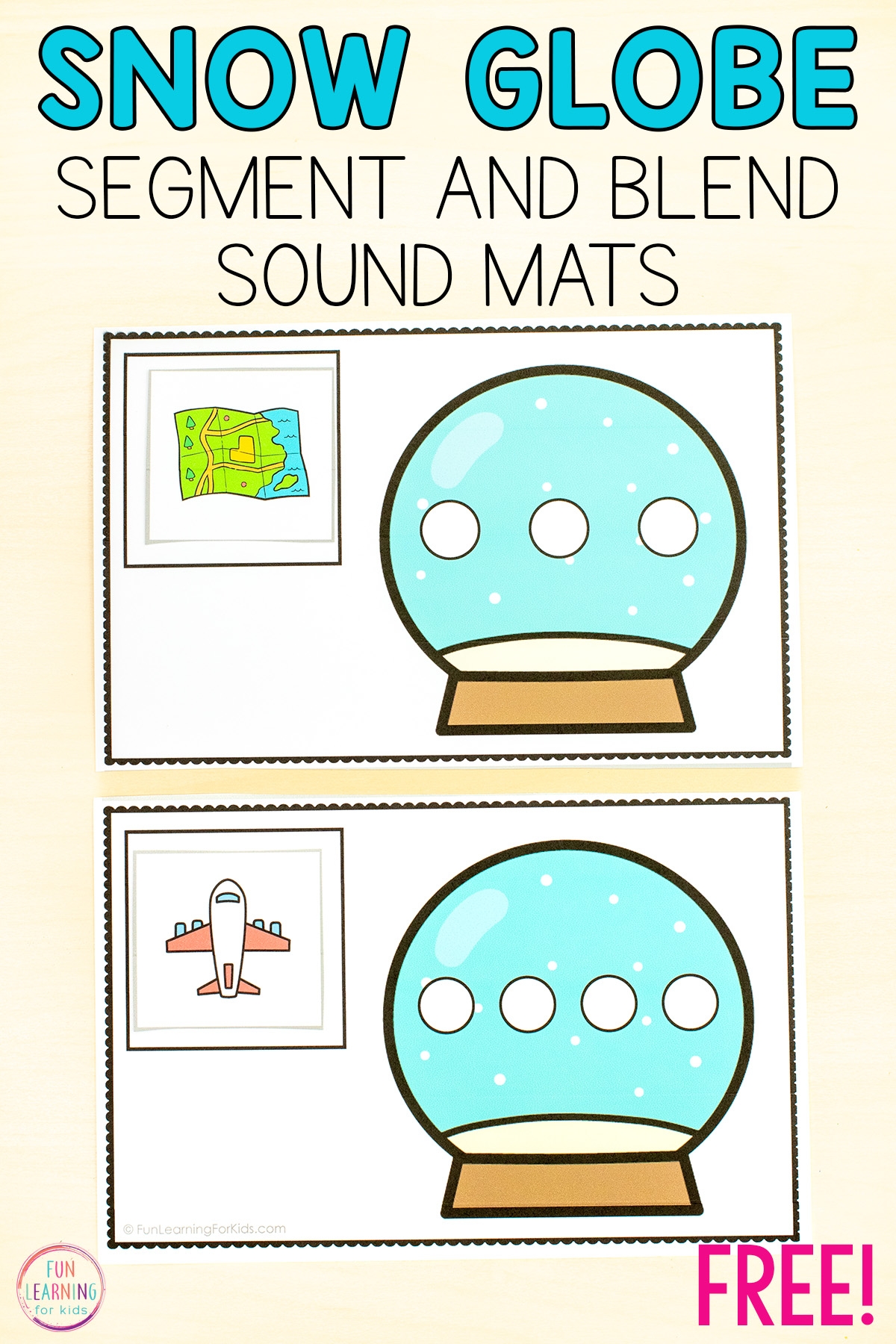 Winter Snow Globe Phoneme Segmentation Cards