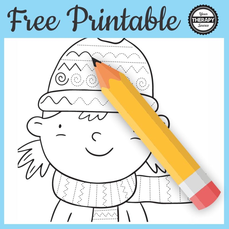 Winter Tracing Worksheets Free Printable Your Therapy Source Winter Tracing Worksheets Free Printable Your Therapy Source