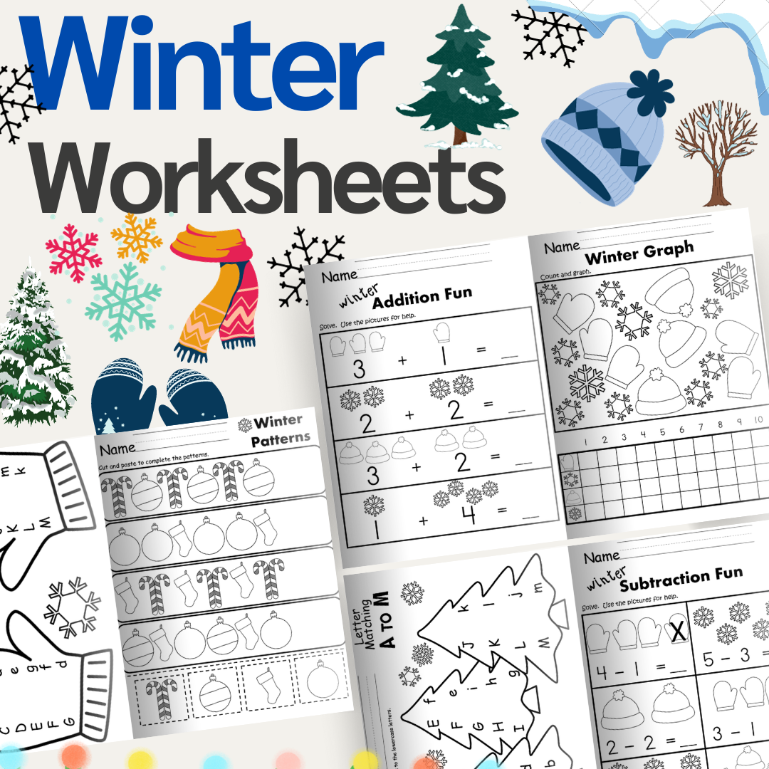 Winter Worksheets Numbers Letters Trace Count Color Subtraction Addition Made By Teachers Winter Worksheets Numbers Letters Trace Count Color Subtraction Addition Made By Teachers