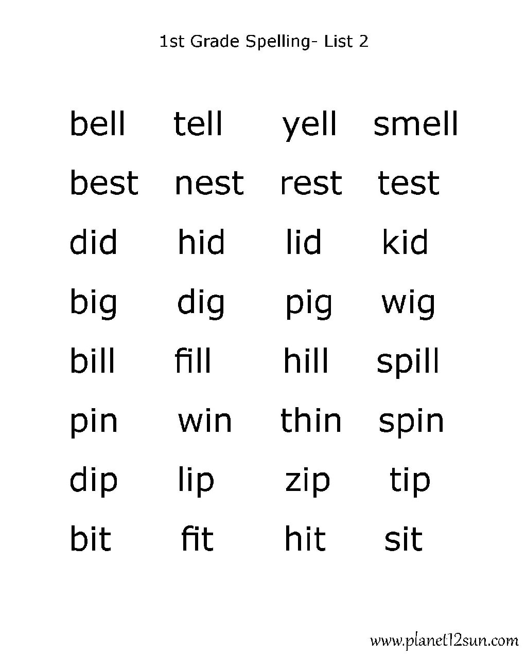 First Grade Spelling Worksheets Free Printable First Grade Spelling Worksheets Free Printable