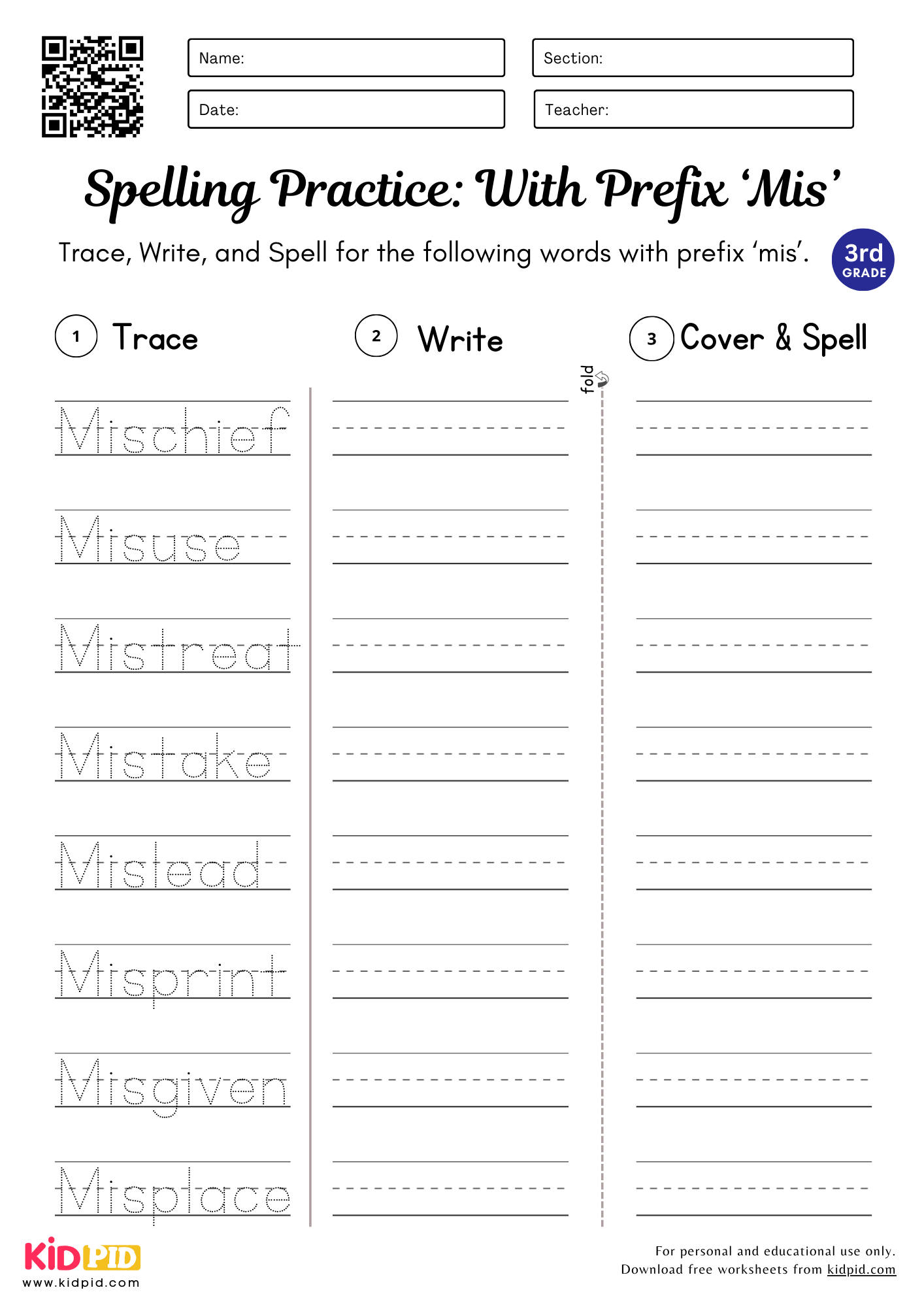 Free Prefix Worksheets Grade 3