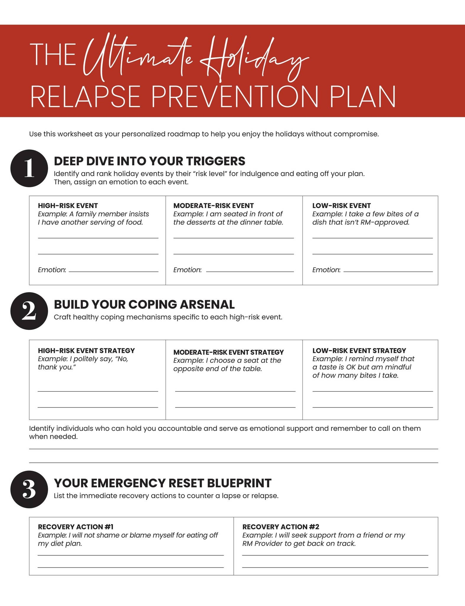 Worksheet The Ultimate Holiday Relapse Prevention Plan By Red Mountain Weight Loss Issuu