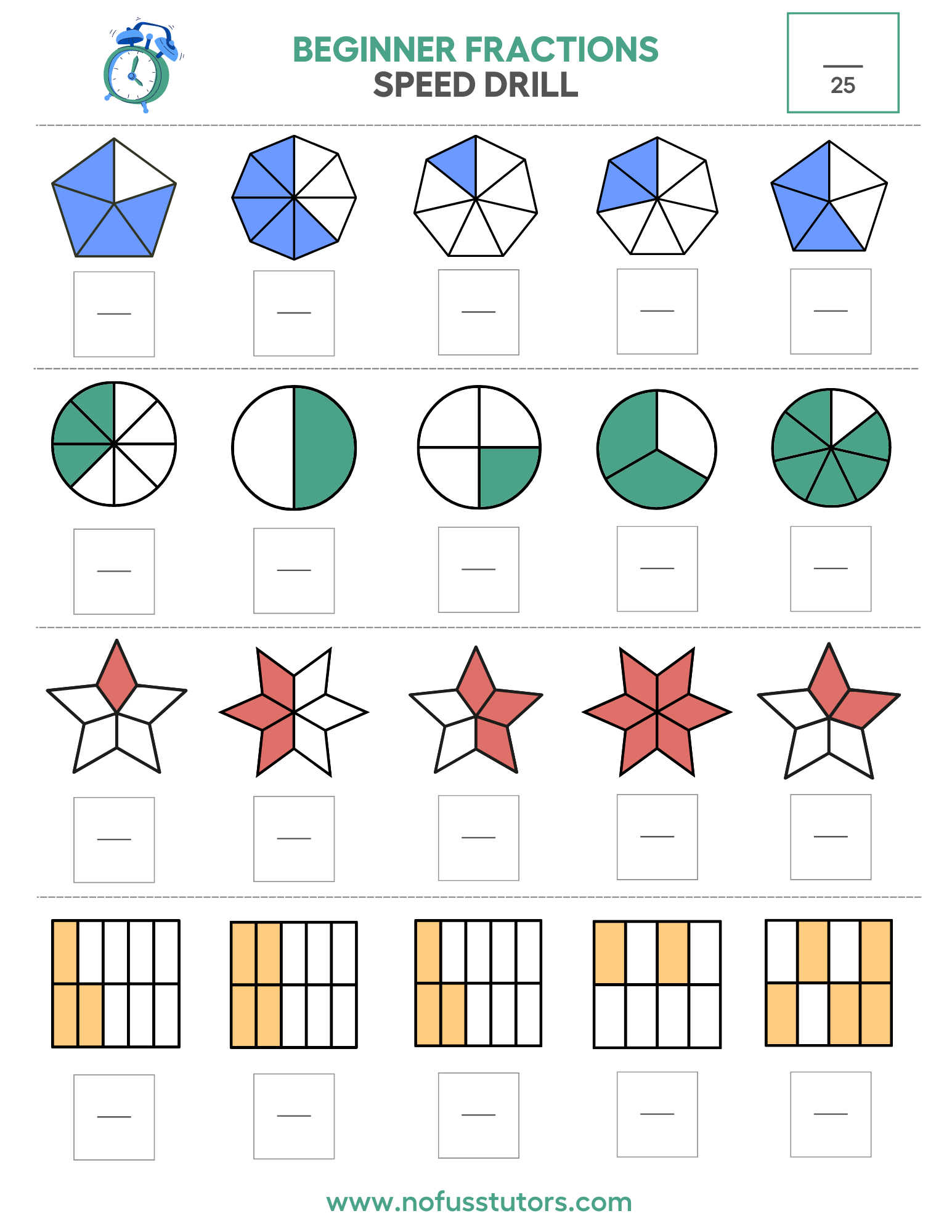 Free Math Worksheets Grade 3 Fractions