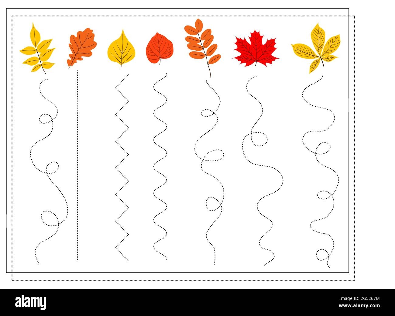 Workshop On Handwriting Educational Children s Game Line Tracing For Children And Toddlers Autumn Leaves Vector Isolated On A White Background Stock Vector Image U0026 Art Alamy Workshop On Handwriting Educational Children s Game Line Tracing For Children And Toddlers Autumn Leaves Vector Isolated On A White Background Stock Vector Image U0026 Art Alamy