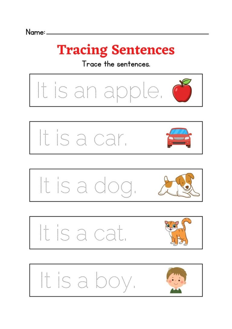 Writing Sentence Worksheets For Kindergarten Worksheets Library