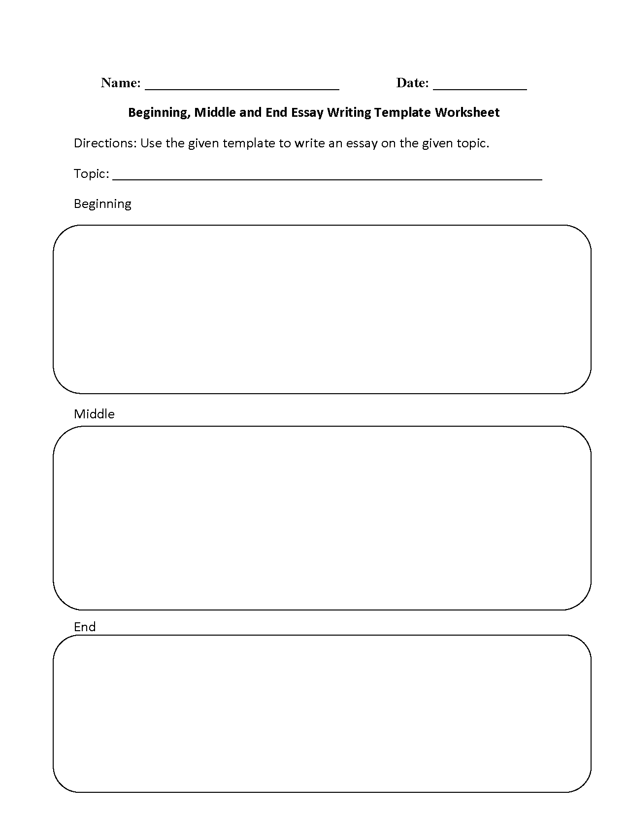 Writing Template Worksheets Beginning Middle End Writing Template Worksheets