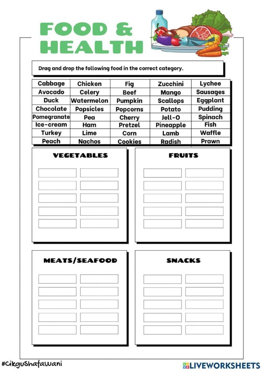 Year 5 FOOD AND HEALTH Worksheet Live Worksheets Worksheets