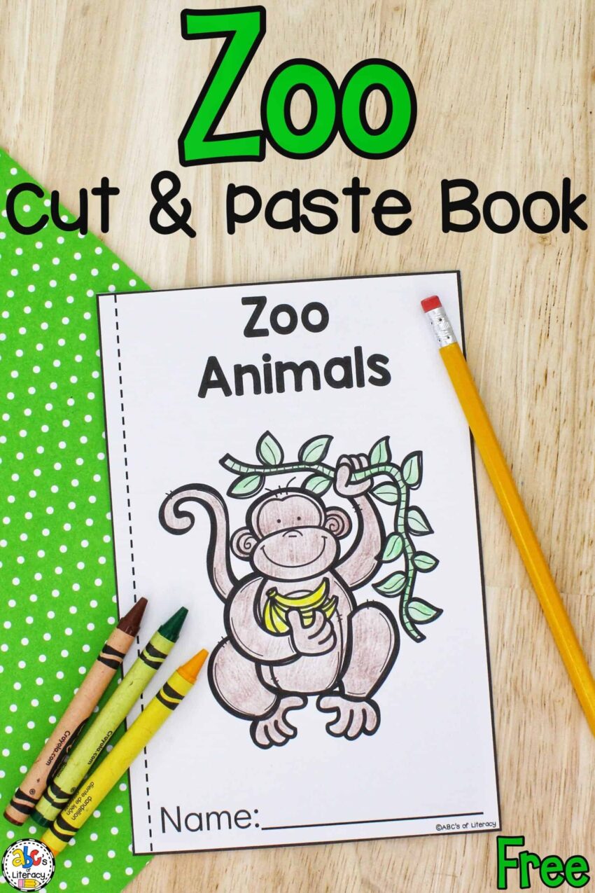 Zoo Animals Cut Paste Book Printable Book For Kids