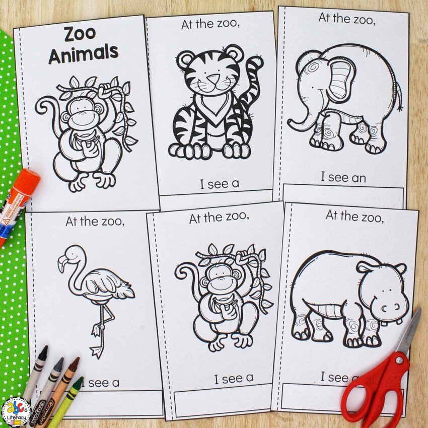 Zoo Animals Cut U0026 Paste Book Printable Book For Kids