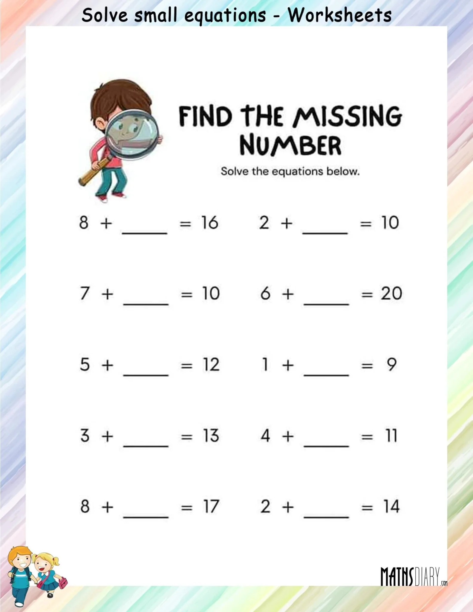 Equation Worksheets For Grade 2