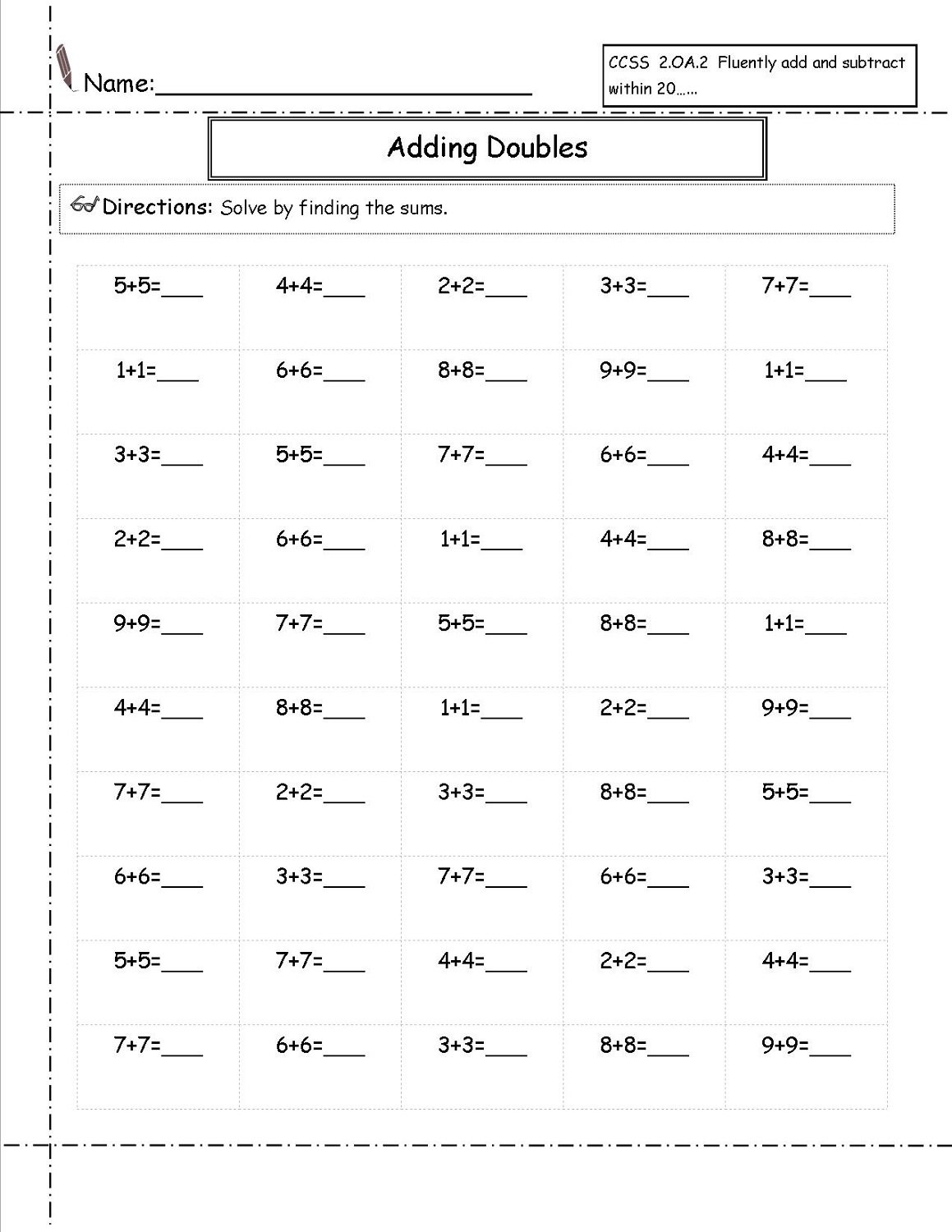 Free 2nd Grade Math Worksheets On Line Free 2nd Grade Math Worksheets On Line
