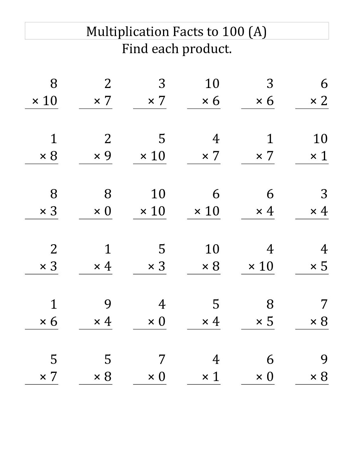 Free Math Fact Practice Worksheets for Effective Learning Printable math fact practice worksheets designed for students to enhance their learning experience