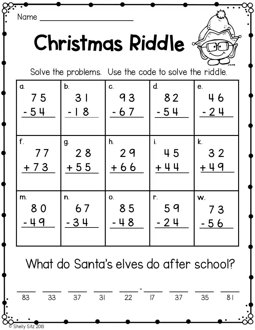 Free Math Holiday Worksheet 2nd Grade Free Math Holiday Worksheet 2nd Grade