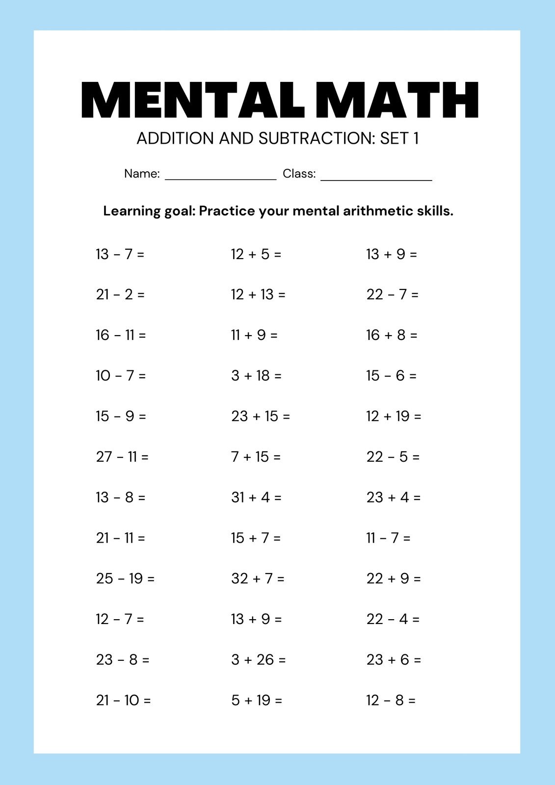Free Math Print Out Worksheets for Easy Learning A collection of free math print out worksheets designed for students to enhance their learning experience.